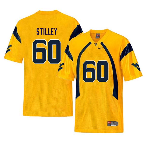 NCAA Men's Adam Stilley West Virginia Mountaineers Yellow #60 Nike Stitched Football College Retro Authentic Jersey LF23P28PK